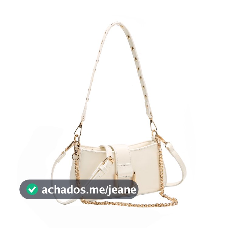 Bolsa Feminina Tote Luxo Verniz com Alça Ajustável e Corrente LL09