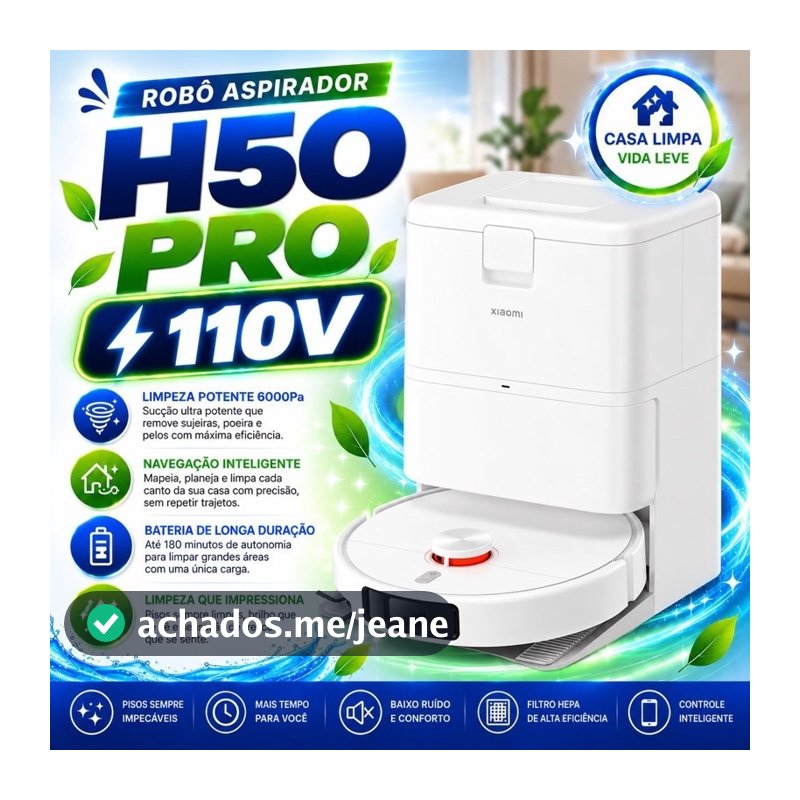 Robô Aspirador Xiaomi H50 PRO 110v | 15.000Pa | Original-Lacrado