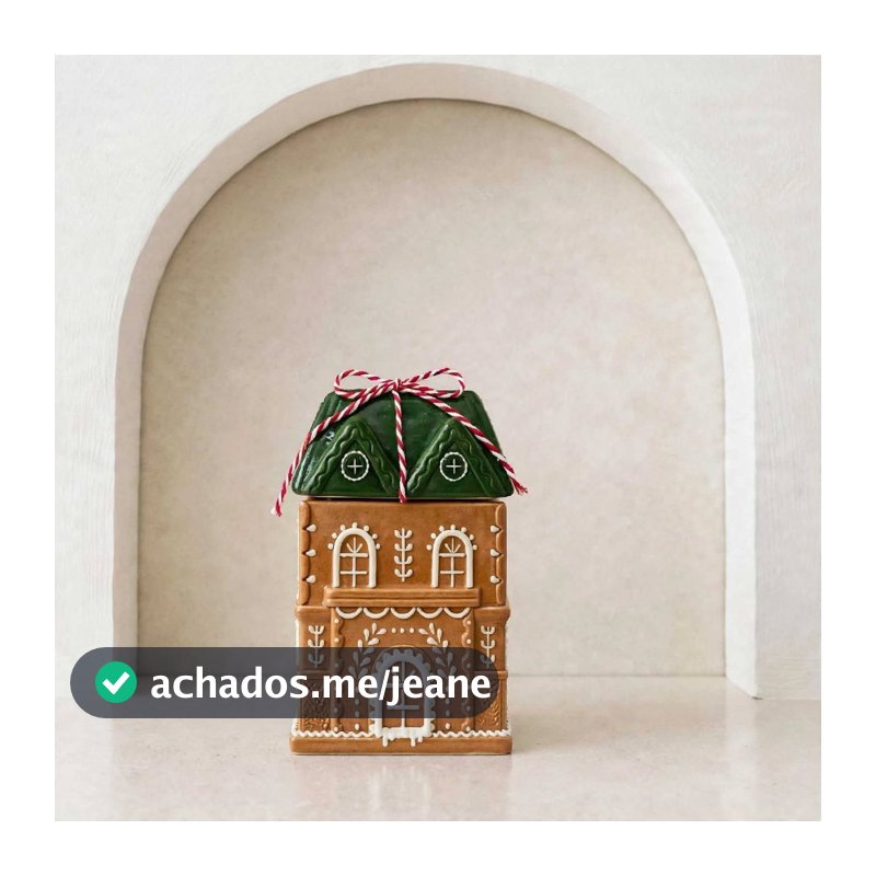 Casa Ginger P – Marrom Telhado VERDE - NATAL - Bomboniere, Decoração, Provençal, Porta Tempero, Casinha Decorativa
