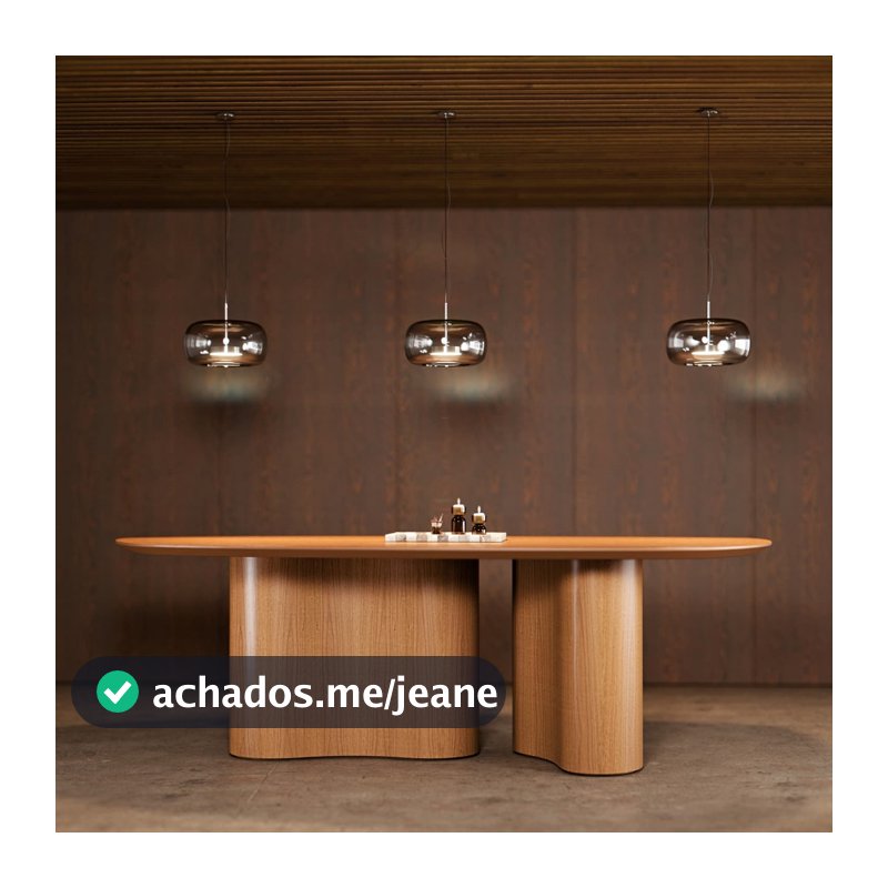 Mesa de Jantar 1.80m/2.20m Aracaju Para Cozinha Area Goumet Laminado em Madeira Cinamomo Organico