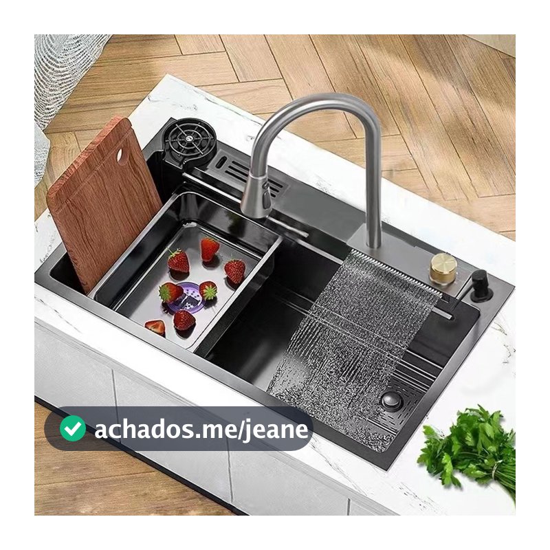 Pia Única Grande Com Lava-Louças Para Uso Na Cozinha