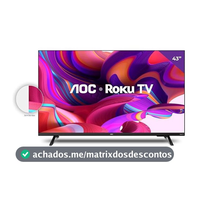 Smart TV AOC 43" Full HD com Roku TV 43S5135/78G - Bivolt