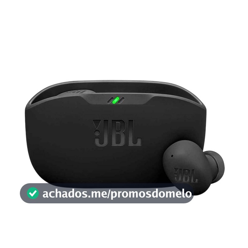 Fone De Ouvido JBL Wave Buds 2 Preto Bluetooth Sem Fio com Cancelamento de Ruido