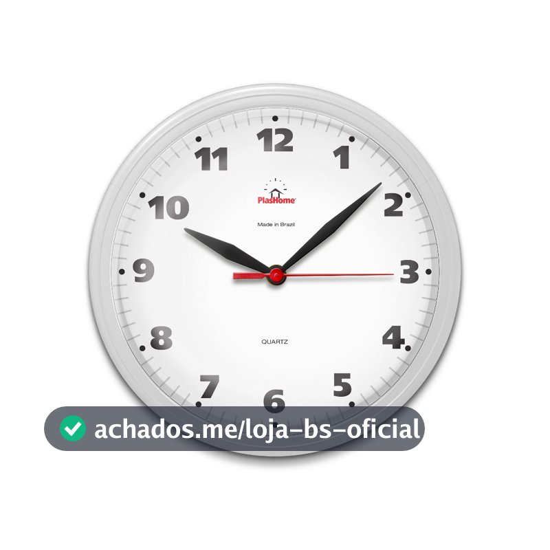 Relógio de Parede Redondo Ômega Clássico Branco Plashome Sala Cozinha e Escritório
