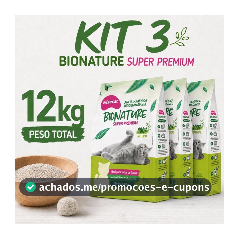 Kit 3 Areia Sanitária De Mandioca Granulado Para Gatos Biodegradável Wisecat 4kg