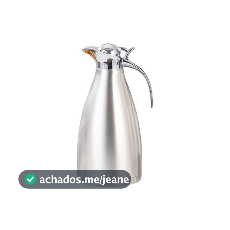 Garrafa Térmica Inox 1,5L Chrome Lux Café Chá Bebidas Quentes e Frias Prateada