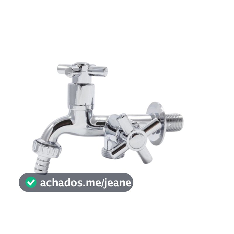Torneira para Maquina de Lavar e Tanque 2 Saídas Abs Lavanderia 1/4v - ABS Cromada