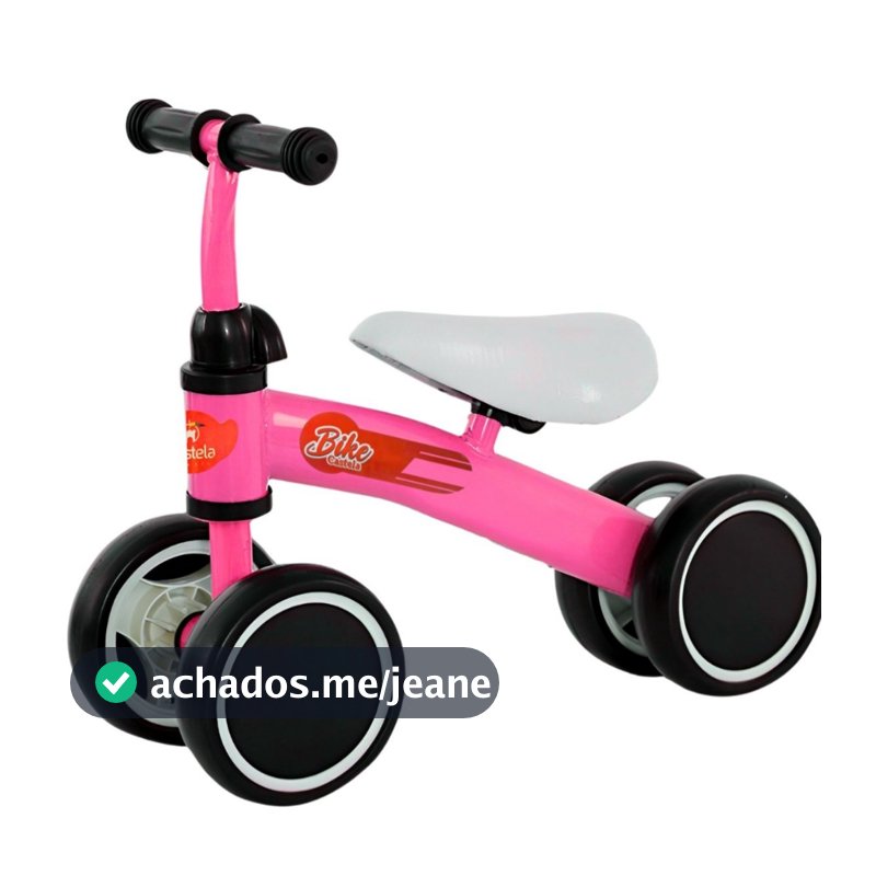 Bicicleta De Equilíbrio Infantil Até 20Kg Rosa - Castela