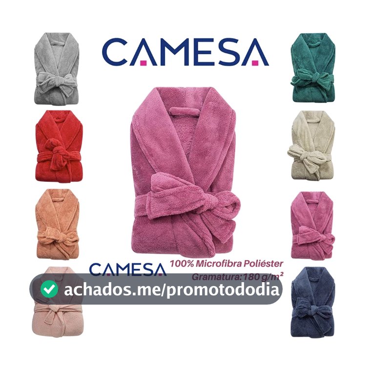 Roupão Plush Microfibra Adulto Extra Macio Unissex Várias Cores Tamanho Único