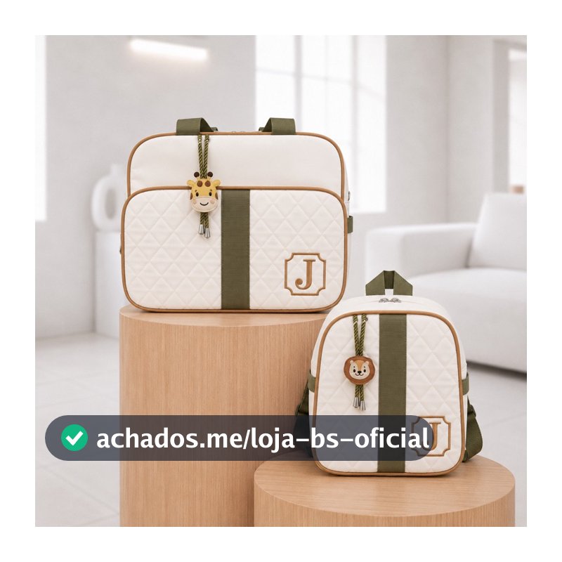 Kit Maternidade 2 Peças PERSONALIZADO | Térmico e Impermeável | Moderno Mamãe e Bebê