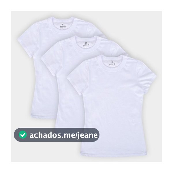 Kit 3 Camisetas Hering Slim Básicas Feminina