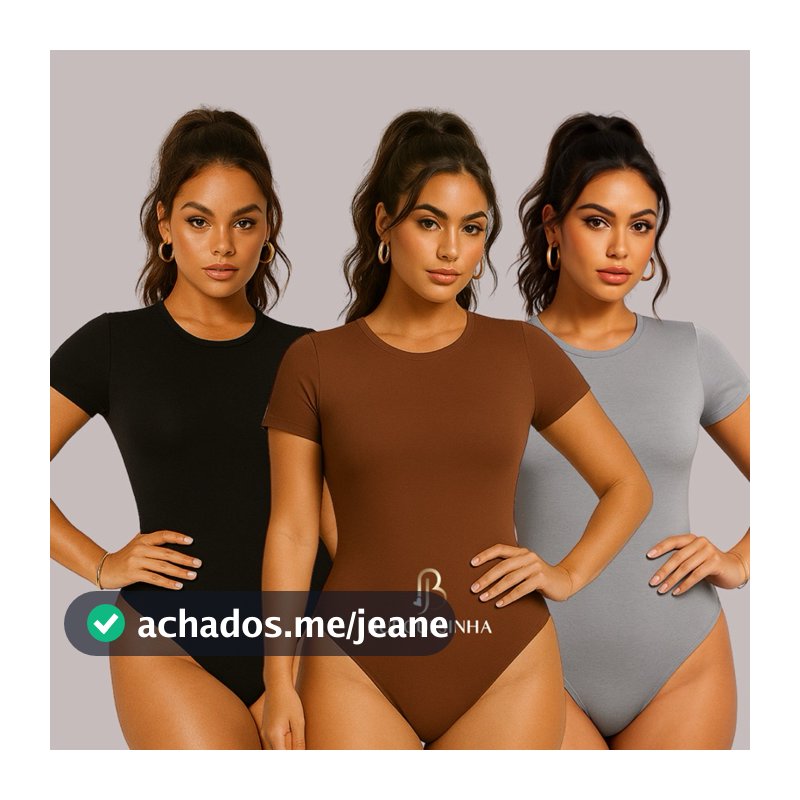 Kit 3 Bodies Femininos Body Suplex Premium Manga Curta – Qualidade e Preço Especial