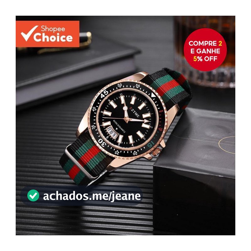 Relógio De Pulso De Quartzo Para Homens Com Calendário Ponteiro Luminoso Pulseira De Nylon Lazer De Negócios
