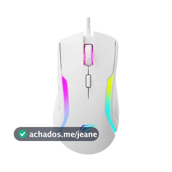 Mouse Gamer Havit Hv Ms1033 Rgb 8000 Dpi 9 Botões Branco