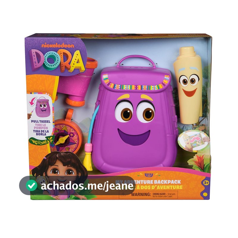 Dora Aventureira - Mochila Com Mapa, Binóculo e Bússola