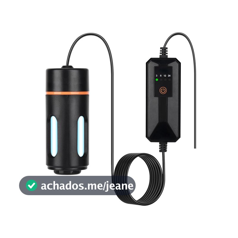 Luz UV para Aquário com Timer para Controle de Água Verde e Algas, Mini Lâmpada Antialgas para Aquário de Água