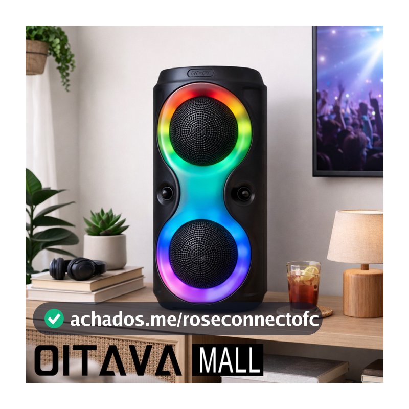 Caixa De Som Bluetooth Multimídia Led Rgb Usb Fm Tws 50w Cor Cs-29