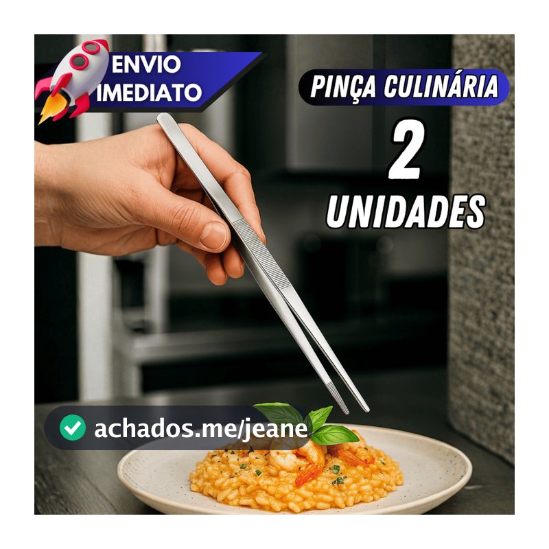 Kit 1/2 Pinças Culinárias Profissionais 30cm Aço Inox Antideslizante Chef Barman Bartender Restaurante Cozinha