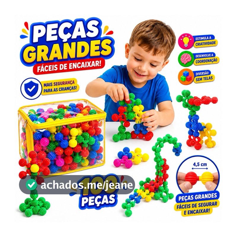 Blocos De Montar Encaixes Mágicos Estrela Criativo Educativo Infantil 50/100 Pçs
