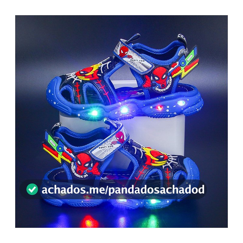 Sandálias Infantis  menino Verão Cartoon Spiderman Sapatos Infantis Casual Shoes Light Soft