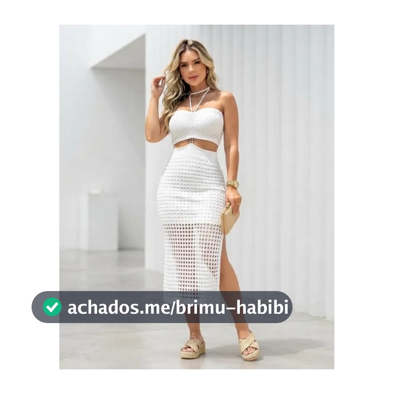Vestido Midi Fenda Alça Evangelico Modal Tricot Festa