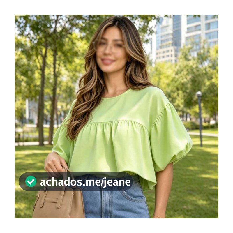 Blusa Feminina Cropped Manga babado Soltinha Babado