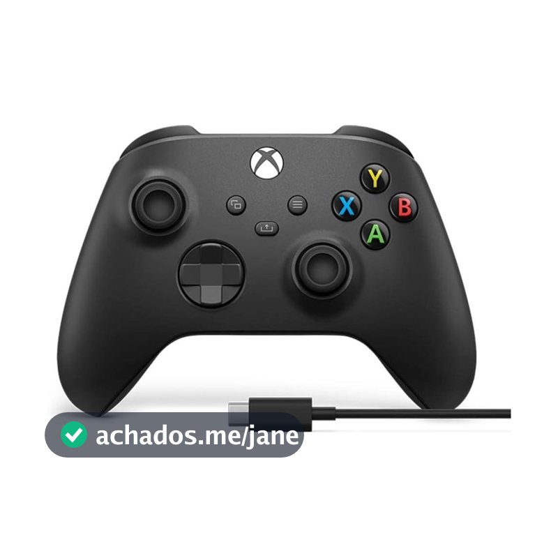 Controle para Xbox Sem Fio Preto + Cabo USB-C