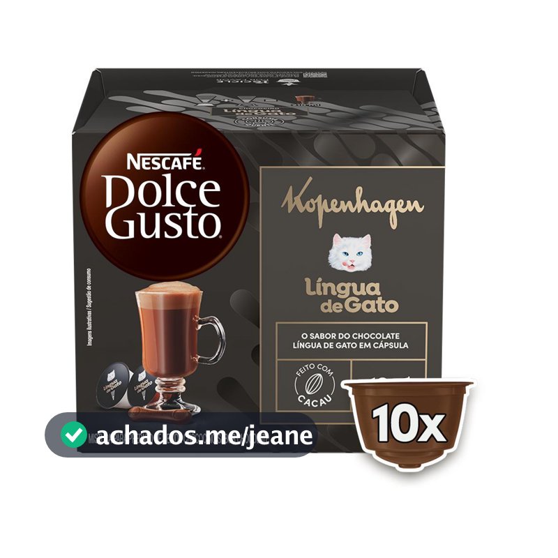 NESCAFÉ DOLCE GUSTO Chococcino Lingua de Gato Kopenhagen - 10 CÁPSULAS