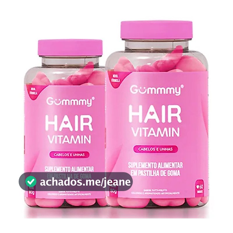 Kit Gummy Hair Vitamin Tutti-Frutti C/ 2Un De 60 Pastilhas