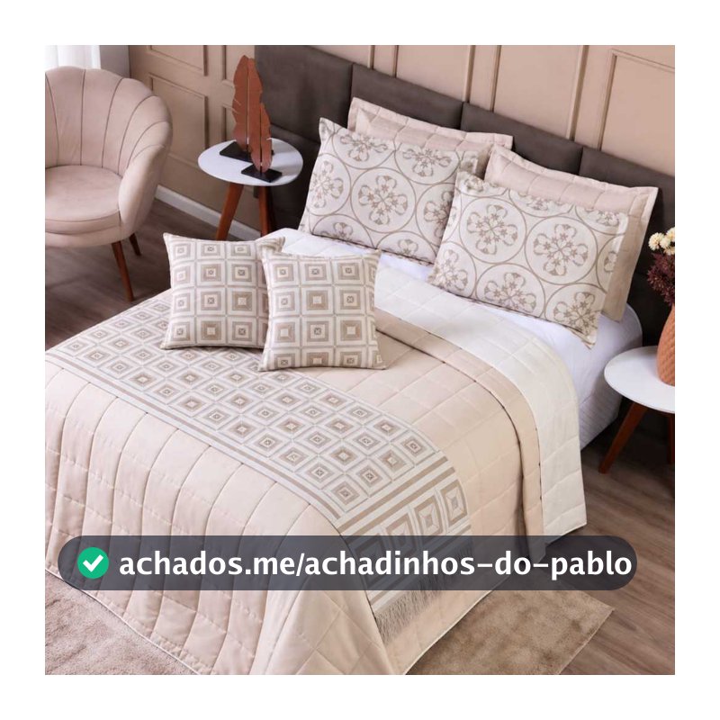 Kit Cobre Leito Casal Padrão 6 Peças Thaeme Franja Sem Enchimentos 2,50mx2,50m