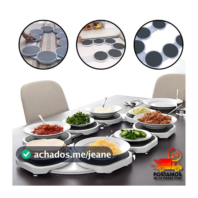 Plataforma Centro de Mesa Giratoria Bandeja 360 Graus Pratos Mesa de Jantar Bebida Comida Refeiçao