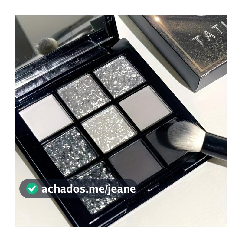Sombra De Paleta De 9 Cores-Cinza Terroso Dourado Marrom Fosco Brilho Maquiagem