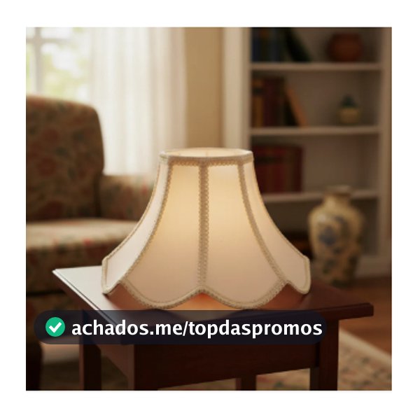 Cúpula de Abajur 22x30x10cm Estilo Paris M Tecido Algodão soquete nacional Cor Bege