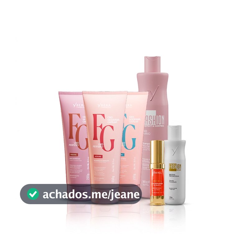 Kit Cronograma Capilar Liso Perfeito + Shampoo Pós Progressiva 500ml - Fashion Gold