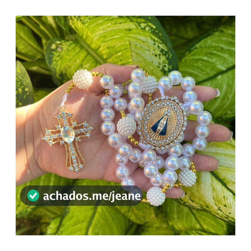 Terço De Noiva Dourado Em Pérolas Com 60 CM  (PROMOÇÃO)