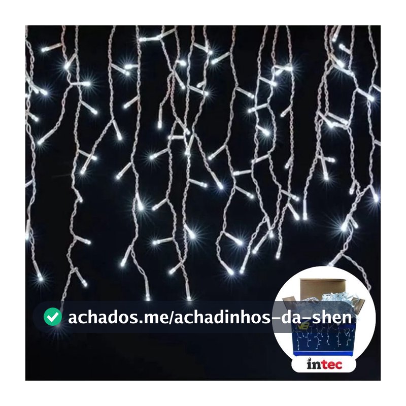 Cascata Natal Pisca 100 Led 2.5m Branco Quente 8 Funções Fixo 110V 220V Branco Frio Branco Quente Colorido
