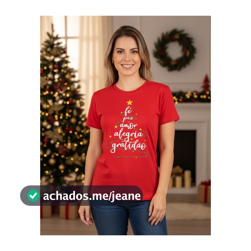 Camiseta Natal Família Gratidão Moda Natalina Camisa Unissex 100% Algodão Lançamento Plus Size 2025