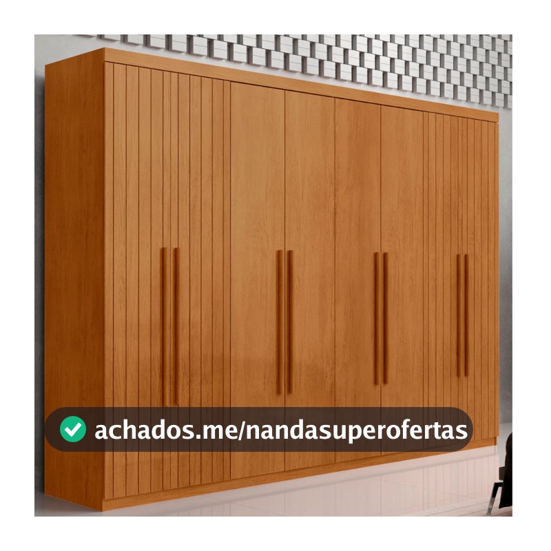 Guarda Roupa Casal Toronto MDF 8 Portas e 4 Gavetas Moderna Mobília