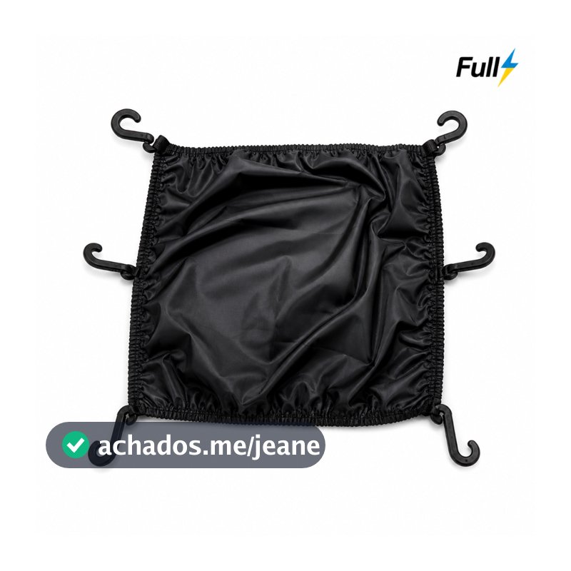 Redinha Rede Elástica Fechada Para Capacete Moto Preta Aranha 42x42 Multiuso