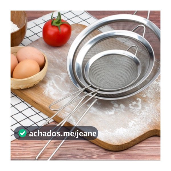 3 Peças Conjunto kit Peneiras Coador De Inox Utensílios Cozinha