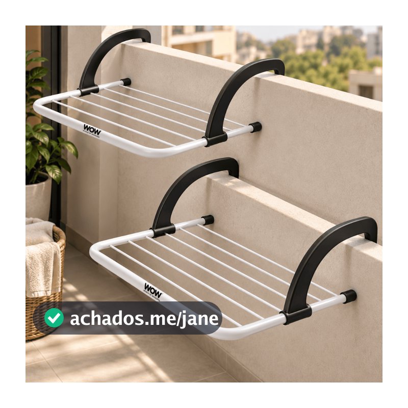 Kit 2 Varal Portátil Apartamento Retrátil Janela e Parede