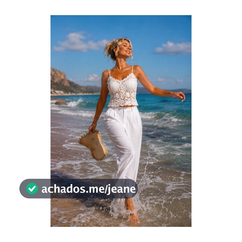 Conjunto Feminino Cropped Crochê e Calça Pantalona Wide Leg Moda Verão Elegante