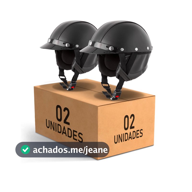 Kit dois Capacetes Coquinho Moto Elétrico Pro Tork Custom Couro Aberto
