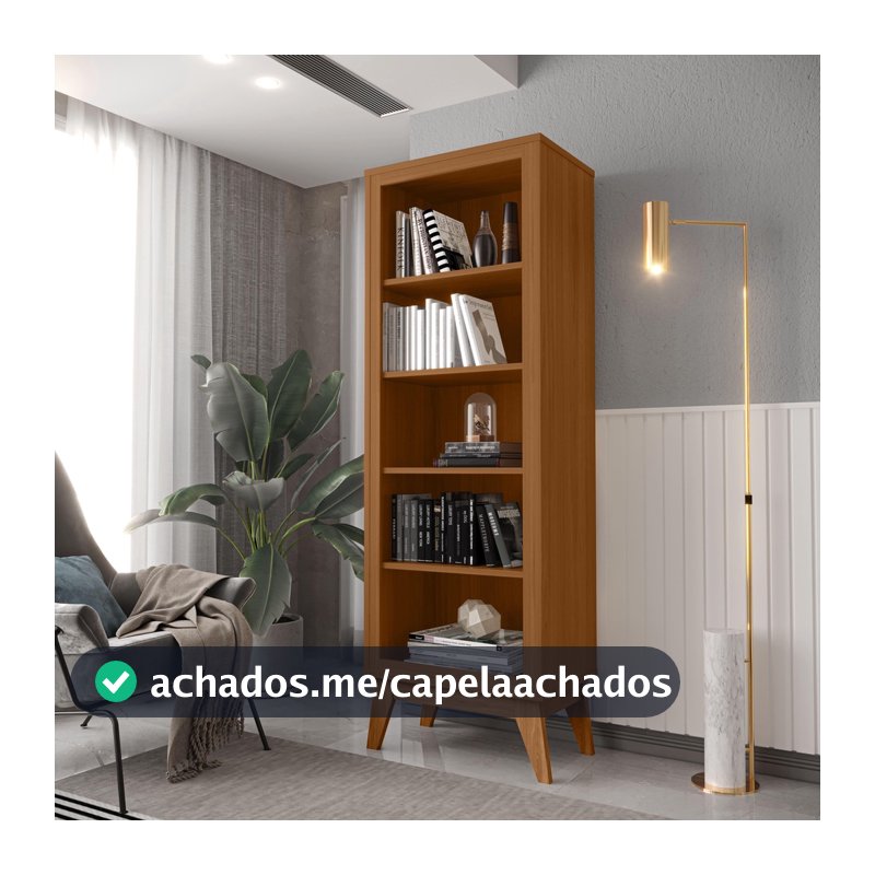 Estante Livreiro 4 Prateleiras com Pés em MDF Versales