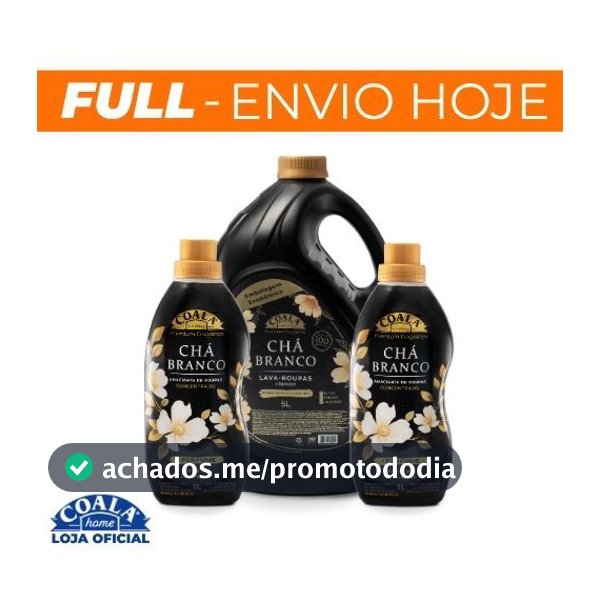 Kit Coala Laundry Chá Branco - 1 Lava Roupas 5l + 2 Amaciantes Concentrados 1L