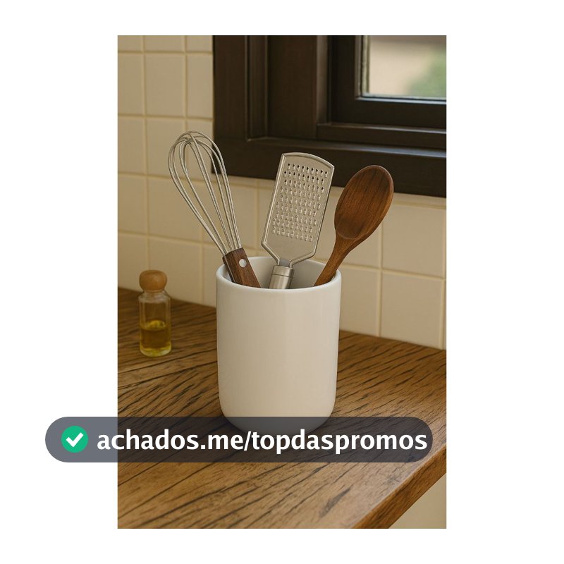 Porta Utensílios Cerâmica Branca Talheres Cozinha Organização Casa Moderno Resistente Sofisticado