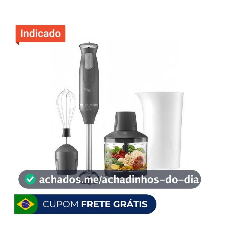 Mixer 3 Em 1 600w Power Inox  Elgin Lunar - Batedor Processador