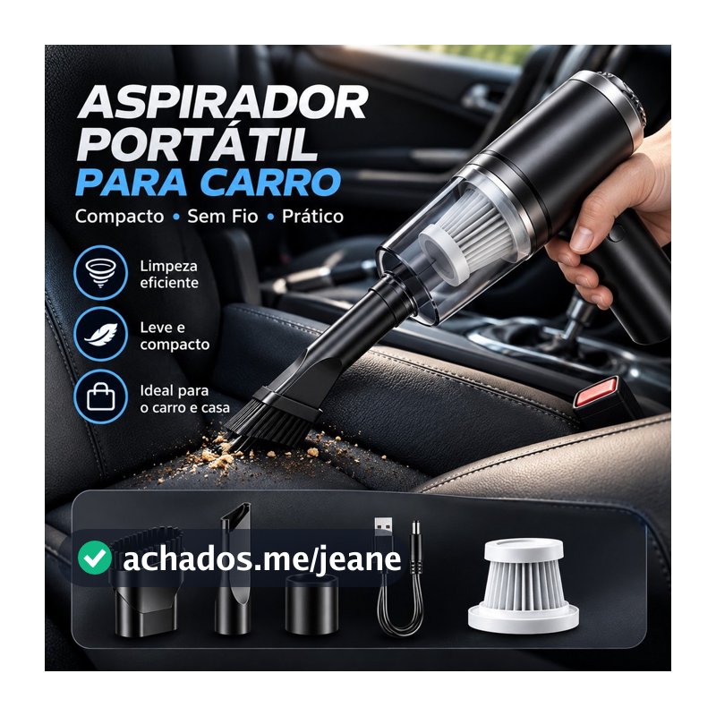 Aspirador 3 em 1 De Pó Usb Portátil Completo Premium Carro E Casa 2000mAh