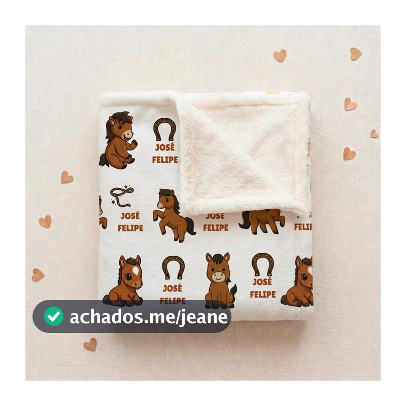 MANTA PARA BEBÊ  PERSONALIZADA - CAVALO