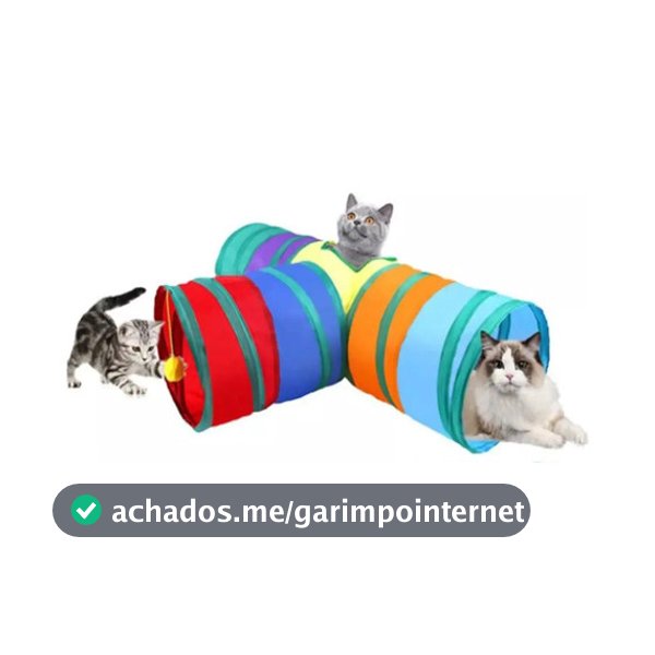 Túnel Labirinto Para Gatos Cães Interativo Cat Brinquedo Pet Cor Arco-íris T
